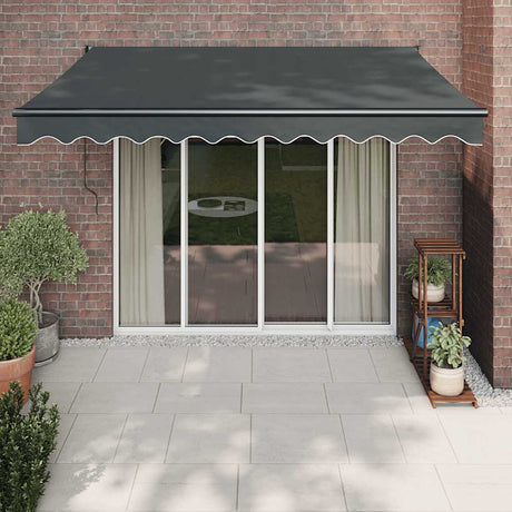 Vidaxl luifel uittrekbaar 3x2,5 m stof en aluminium antracietkleurig