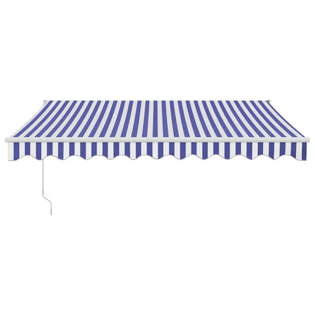 Vidaxl luifel automatisch uitschuifbaar 3x2,5 m blauw en wit
