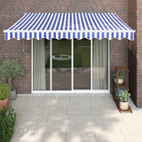 Vidaxl luifel elektrisch uitschuifbaar 3,5x2,5 m blauw en wit