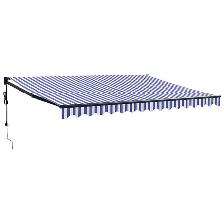 Vidaxl luifel automatisch uitschuifbaar 4x3 m blauw en wit