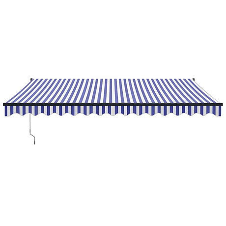 Vidaxl luifel automatisch uitschuifbaar 4x3 m blauw en wit