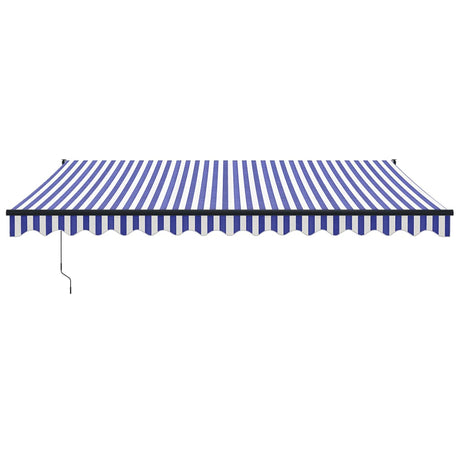 Vidaxl luifel automatisch uitschuifbaar 4,5x3 m blauw en wit