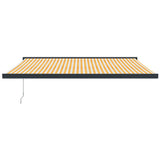 VidaXL Ausziehbare Markise 4,5 x 3 m, Stoff und Aluminium, Gelb und Weiß
