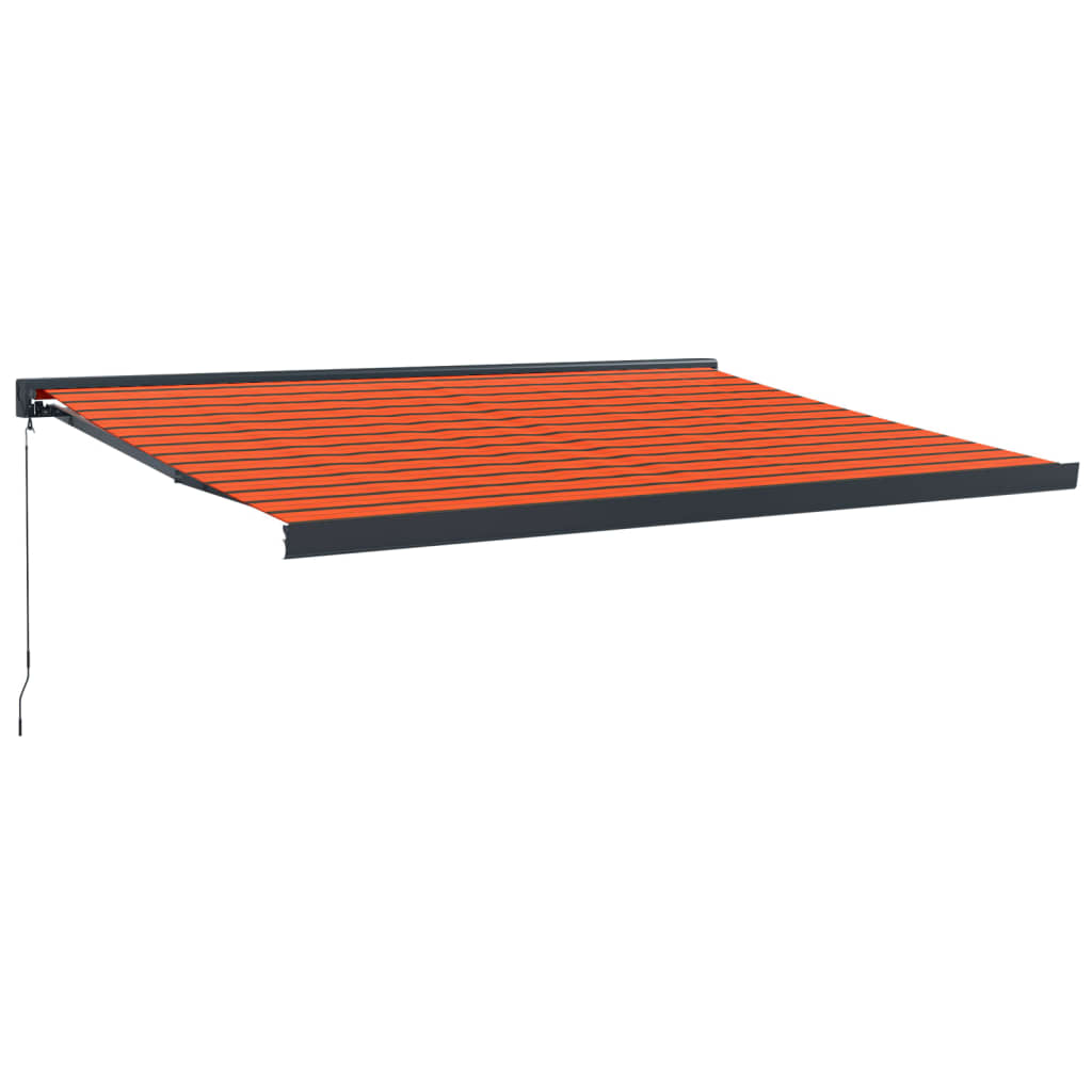 VidaXL Ausziehbare Markise 4x3 m Stoff und Aluminium Orange und Braun