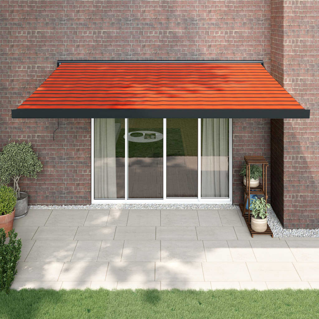 VidaXL Ausziehbare Markise 4x3 m Stoff und Aluminium Orange und Braun
