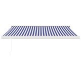 VidaXL Ausziehbare Markise 3x2,5 m Stoff und Aluminium Blau und Weiß