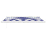 VidaXL Ausziehbare Markise 4x3 m Stoff und Aluminium Blau und Weiß