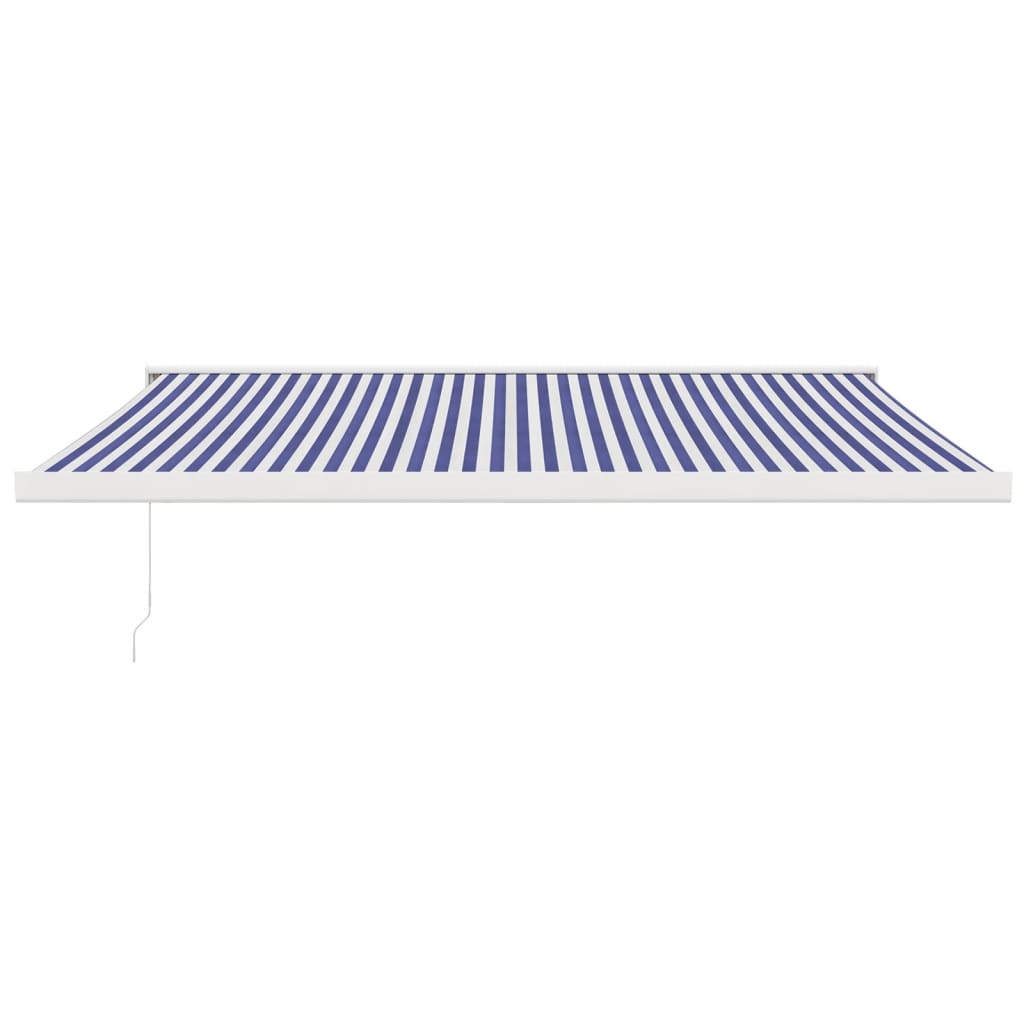 VidaXL Ausziehbare Markise 4,5x3 m Stoff und Aluminium Blau und Weiß