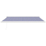 VidaXL Ausziehbare Markise 4,5x3 m Stoff und Aluminium Blau und Weiß