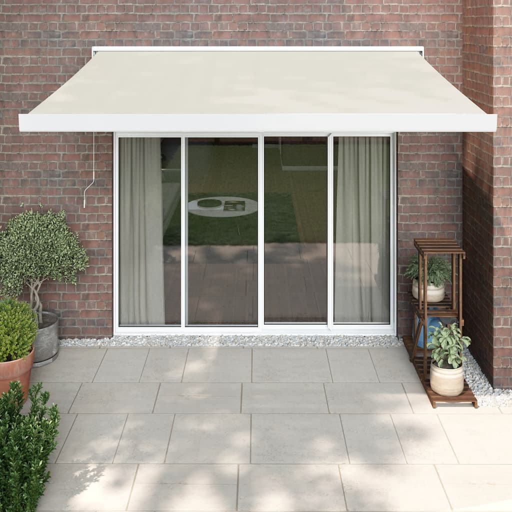 VidaXL Ausziehbare Markise 3x2,5 m Stoff und Aluminium cremefarben