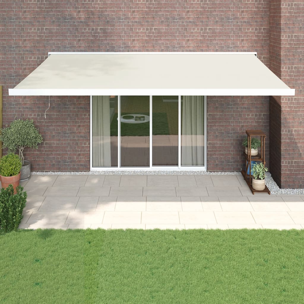 VidaXL Ausziehbare Markise 5x3 m Stoff und Aluminium Creme