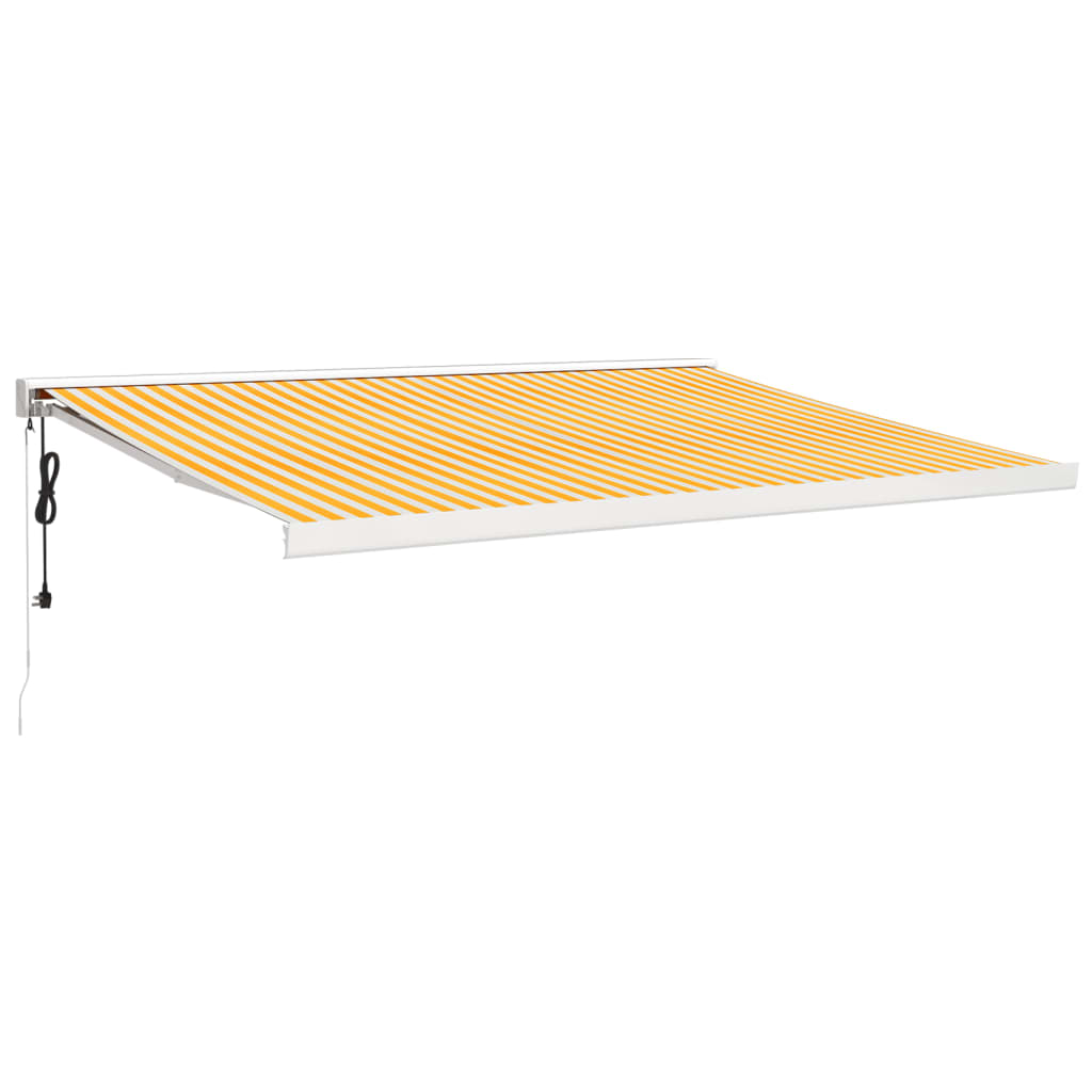 VidaXL Ausziehbare Markise 4,5 x 3 m, Stoff und Aluminium, Gelb und Weiß