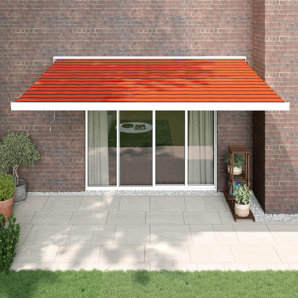 VidaXL Ausziehbare Markise 4,5x3 m Stoff und Aluminium Orange und Braun