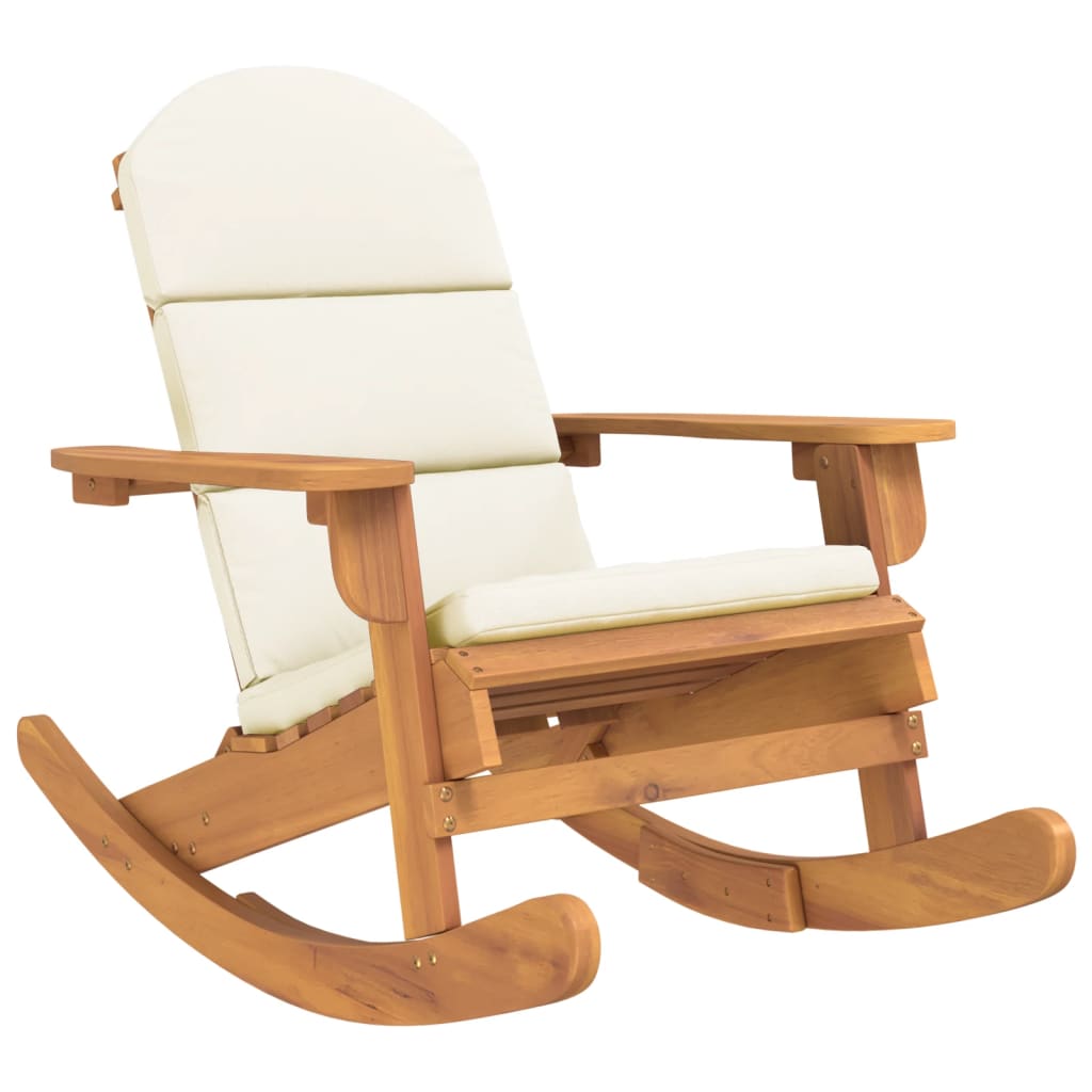 Vidaxl schommelstoel adirondack met kussens massief acaciahout