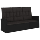 Vidaxl tuinbank verstelbaar met kussens 173 cm poly rattan zwart