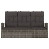 Vidaxl tuinbank verstelbaar met kussens 173 cm poly rattan grijs