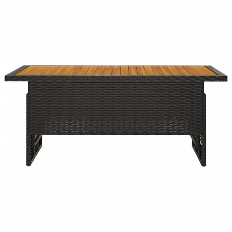 Vidaxl tuintafel 100x50x43 63 cm acaciahout en poly rattan zwart