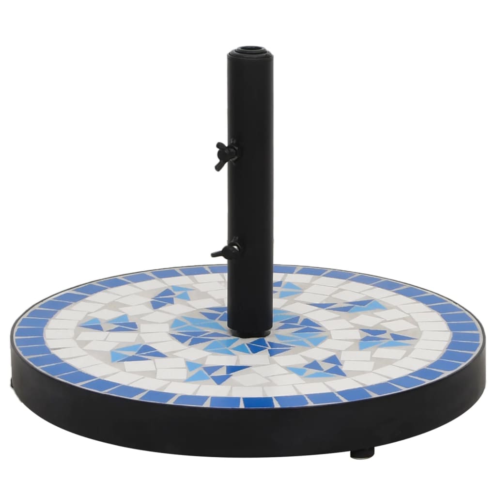 VidaXL Sonnenschirmständer rund 12 kg blau und weiß