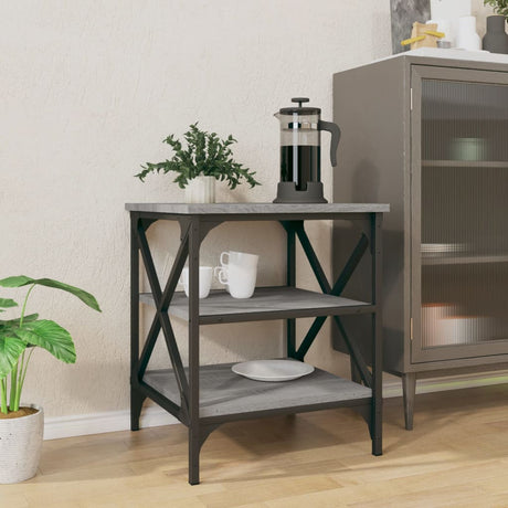 Vidaxl bijzettafel 40x42x50 cm bewerkt hout grijs sonoma eikenkleurig