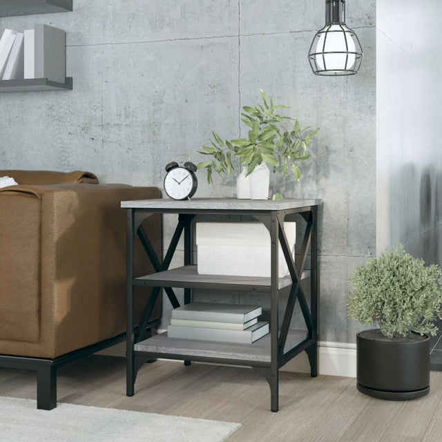 Vidaxl bijzettafel 40x42x50 cm bewerkt hout grijs sonoma eikenkleurig