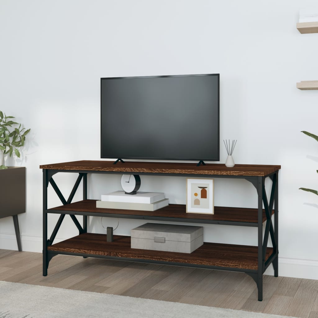 Vidaxl tv-meubel 100x40x50 cm bewerkt hout bruin eikenkleur