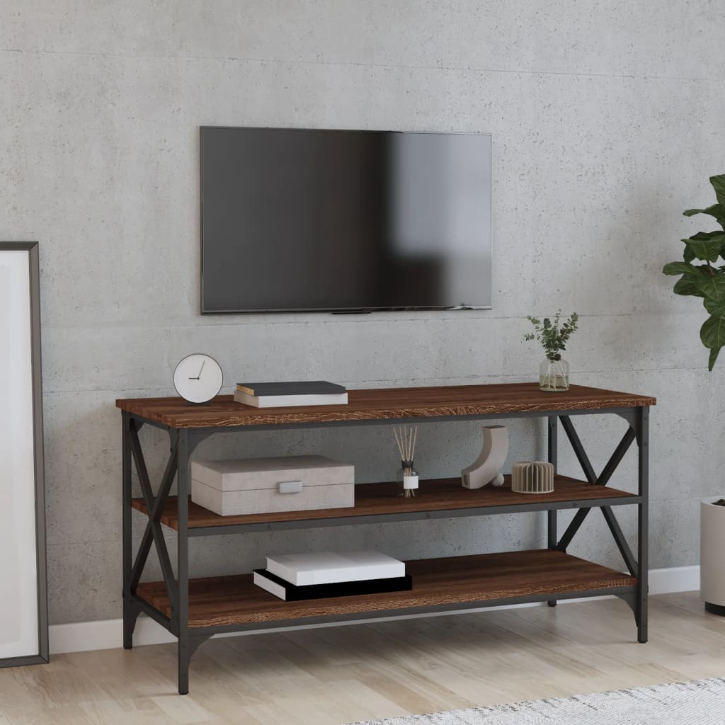 Vidaxl tv-meubel 100x40x50 cm bewerkt hout bruin eikenkleur