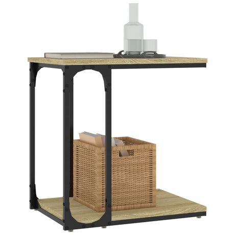 Vidaxl bijzettafel 50x35x52 cm bewerkt hout sonoma eikenkleurig