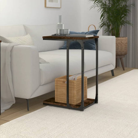 Vidaxl bijzettafel 40x30x60 cm bewerkt hout gerookt eikenkleurig