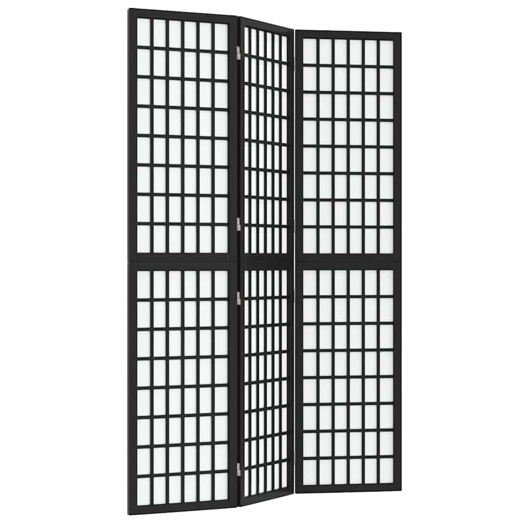 Vidaxl kamerscherm inklapbaar 3 panelen japanse stijl 120x170 cm zwart