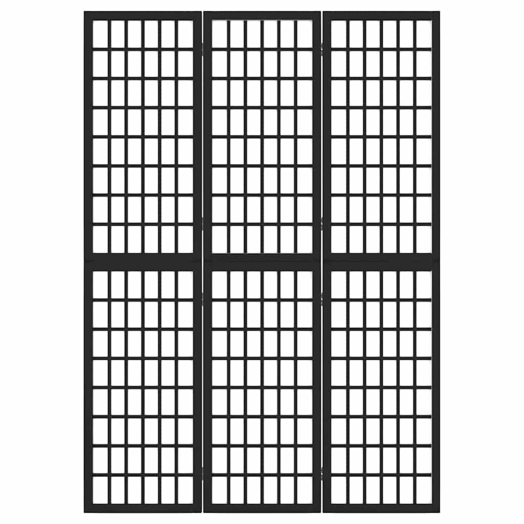 Vidaxl kamerscherm inklapbaar 3 panelen japanse stijl 120x170 cm zwart