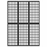 Vidaxl kamerscherm inklapbaar 3 panelen japanse stijl 120x170 cm zwart