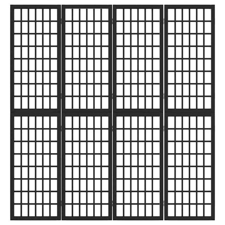 Vidaxl kamerscherm inklapbaar 4 panelen japanse stijl 160x170 cm zwart