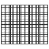 Vidaxl kamerscherm inklapbaar 5 panelen japanse stijl 200x170 cm zwart