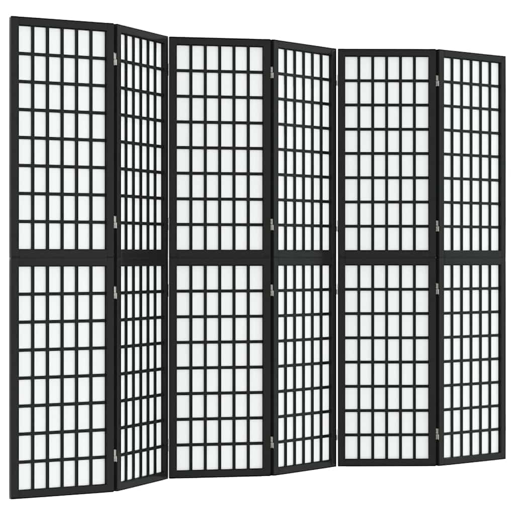 Vidaxl kamerscherm inklapbaar 6 panelen japanse stijl 240x170 cm zwart