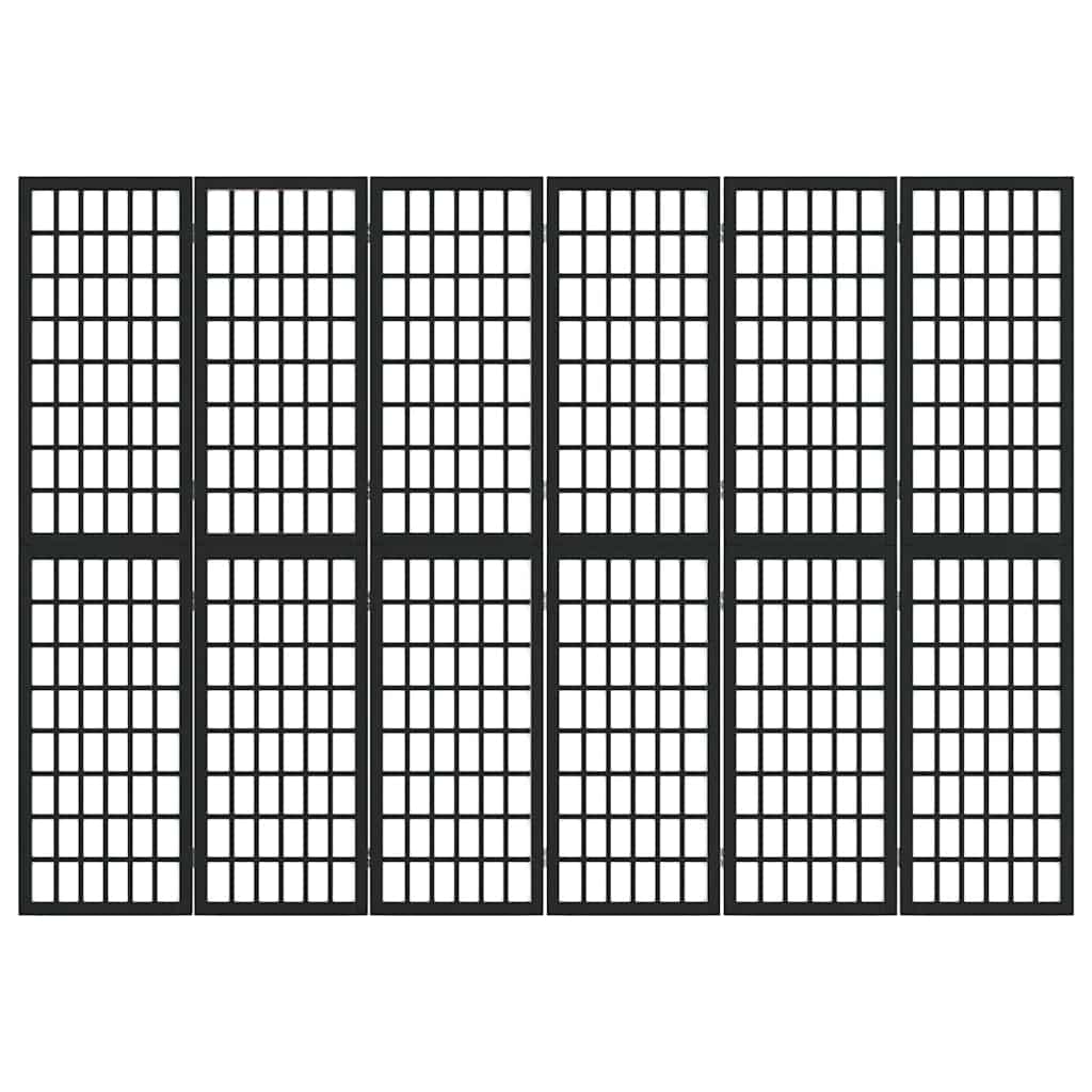 Vidaxl kamerscherm inklapbaar 6 panelen japanse stijl 240x170 cm zwart