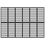 Vidaxl kamerscherm inklapbaar 6 panelen japanse stijl 240x170 cm zwart