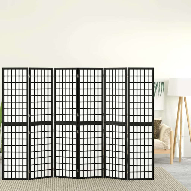 Vidaxl kamerscherm inklapbaar 6 panelen japanse stijl 240x170 cm zwart