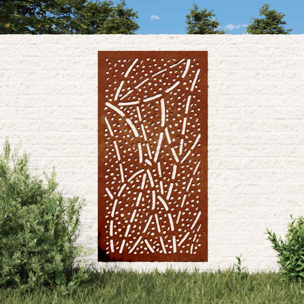 Vidaxxl Wanddekoration Gartenblattdesign 105x55 cm Cortenstahl