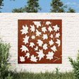 VidaXL Wanddekoration Garten Ahornblatt Design 55x55 cm Cortenstahl