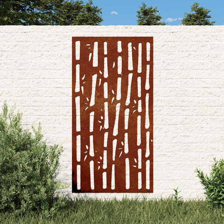 VidaXL Wanddekoration Garten Bambus Design 105x55 cm Cortenstahl