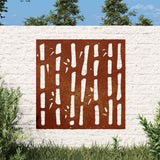 Vidaxxl Wanddekoration Garten Bambus Design 55x55 cm Cortenstahl