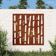 Vidaxxl Wanddekoration Garten Bambus Design 55x55 cm Cortenstahl