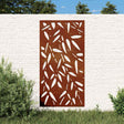 Vidaxxl Wanddekoration Garten Bambusblatt Design 105x55 cm Cortenstahl