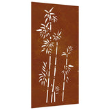 Vidaxxl Wanddekoration Garten Bambus Design 105x55 cm Cortenstahl