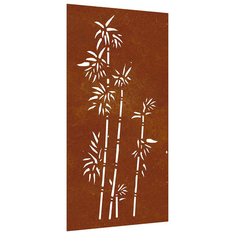 Vidaxxl Wanddekoration Garten Bambus Design 105x55 cm Cortenstahl