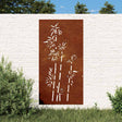 Vidaxxl Wanddekoration Garten Bambus Design 105x55 cm Cortenstahl