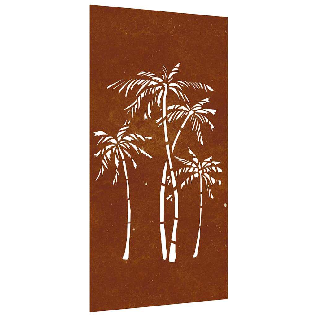 VidaXL Wanddekoration Garten Palme Design 105x55 cm Cortenstahl