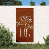 VidaXL Wanddekoration Garten Palme Design 105x55 cm Cortenstahl