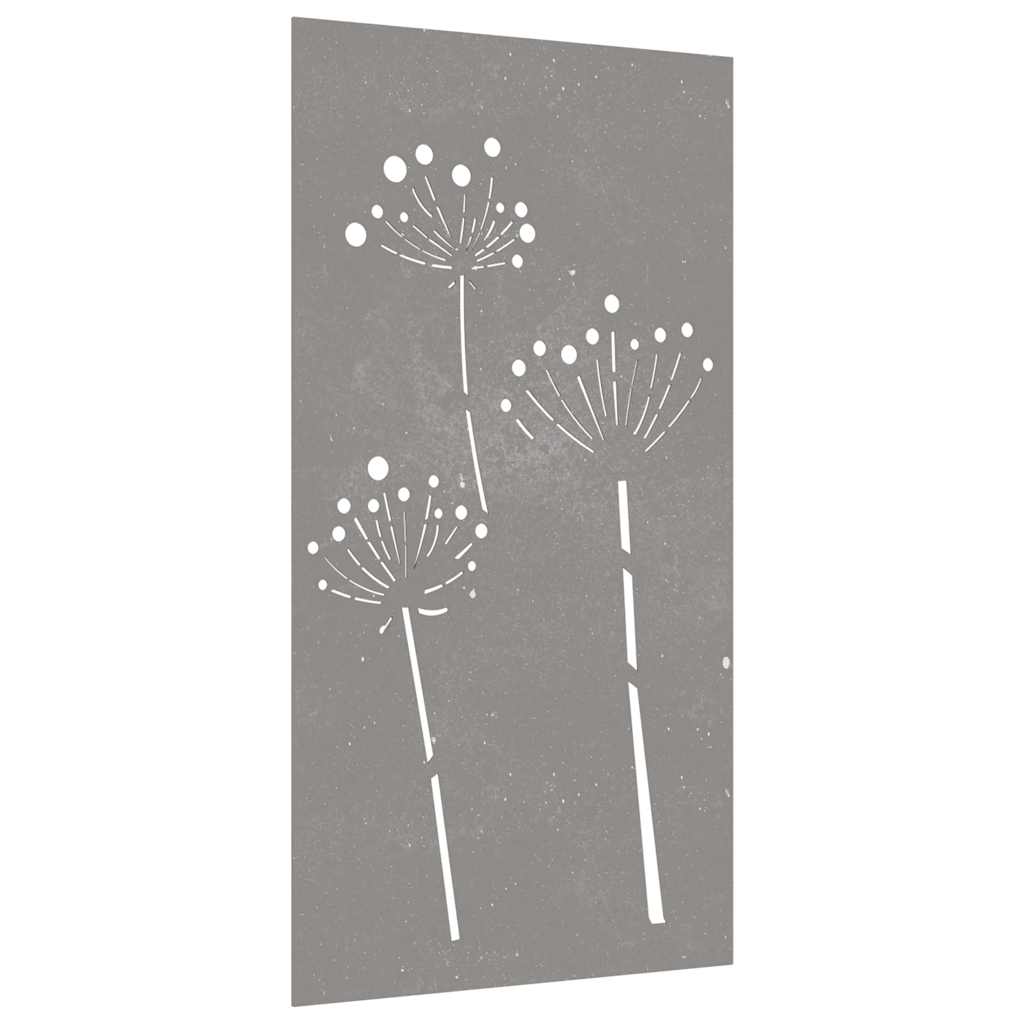 VidaXL Wanddekoration Gartenblumendesign 105x55 cm Cortenstahl