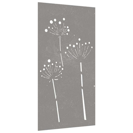 VidaXL Wanddekoration Gartenblumendesign 105x55 cm Cortenstahl